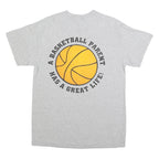 GILDAN Mens Grey Basketball Mom Graphic T-Shirt M Short Sleeve Crew Neck Sport