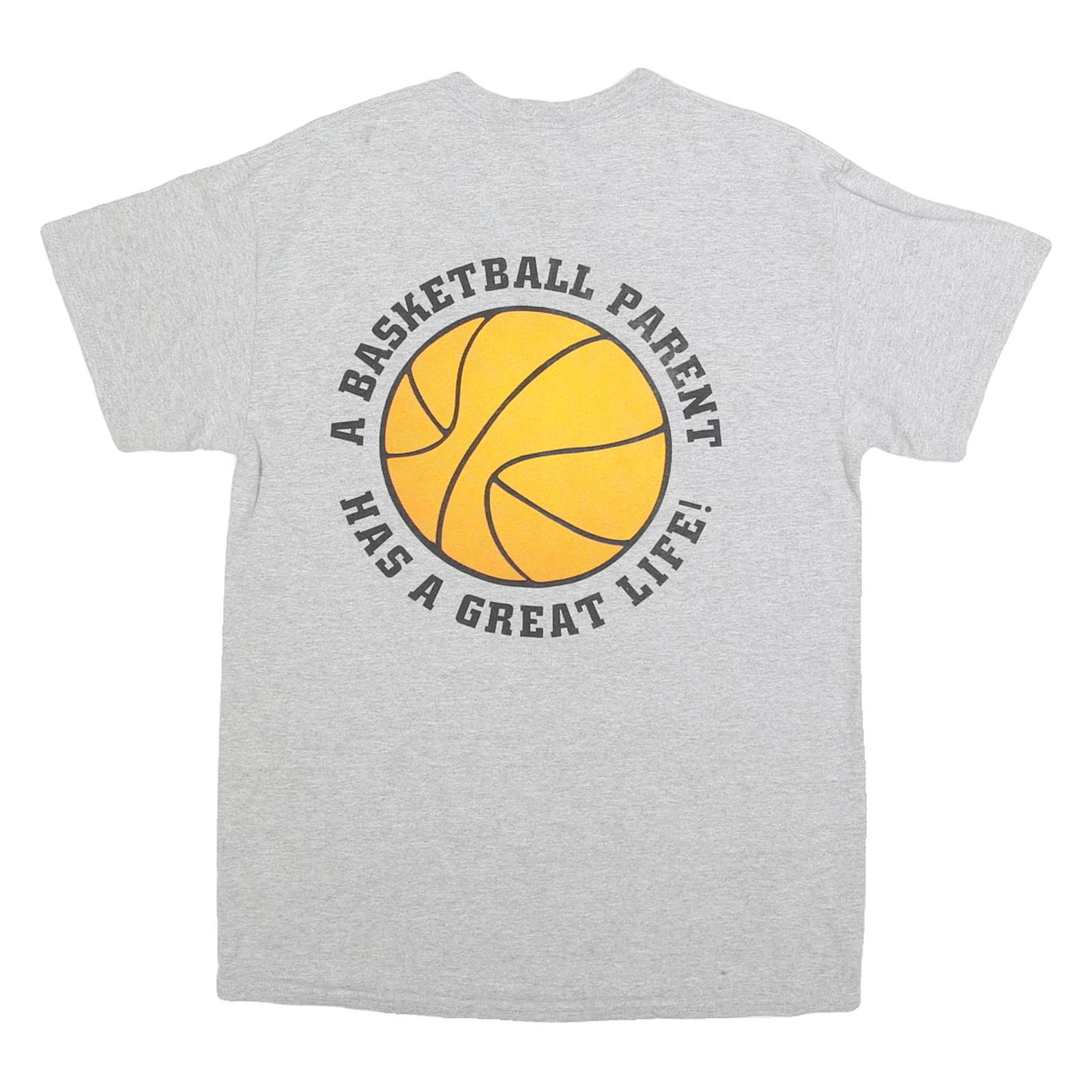 GILDAN Mens Grey Basketball Mom Graphic T-Shirt M Short Sleeve Crew Neck Sport