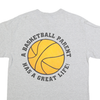 GILDAN Mens Grey Basketball Mom Graphic T-Shirt M Short Sleeve Crew Neck Sport