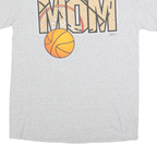 GILDAN Mens Grey Basketball Mom Graphic T-Shirt M Short Sleeve Crew Neck Sport