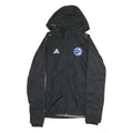 ADIDAS Mens Black Performance Jacket XL Polyester Plain Football Club Logo Zip