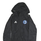 ADIDAS Mens Black Performance Jacket XL Polyester Plain Football Club Logo Zip