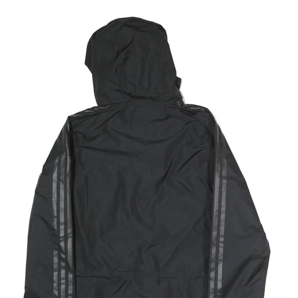 ADIDAS Mens Black Performance Jacket XL Polyester Plain Football Club Logo Zip