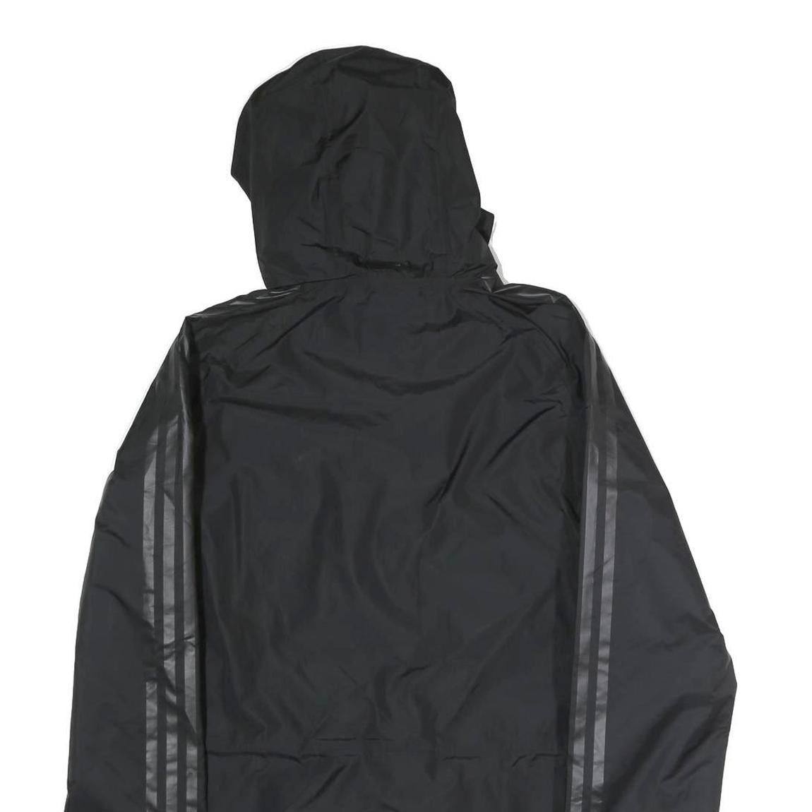 ADIDAS Mens Black Performance Jacket XL Polyester Plain Football Club Logo Zip