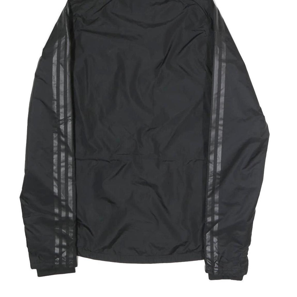 ADIDAS Mens Black Performance Jacket XL Polyester Plain Football Club Logo Zip