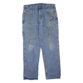 CARHARTT Mens Regular Fit Blue Denim Jeans W38 L32 Workwear Zip Closure