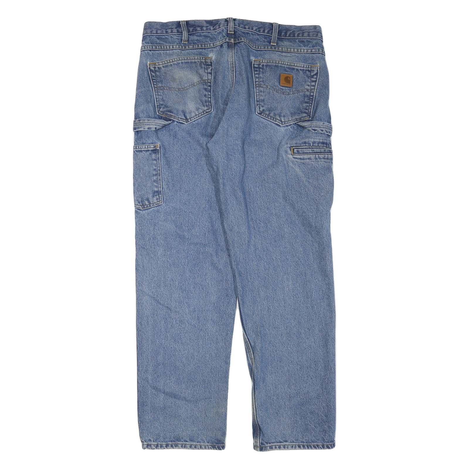 CARHARTT Mens Regular Fit Blue Denim Jeans W38 L32 Workwear Zip Closure