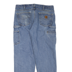 CARHARTT Mens Regular Fit Blue Denim Jeans W38 L32 Workwear Zip Closure