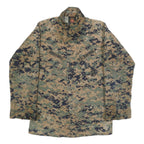 AMERICAN APPAREL Mens Green & Brown Military Jacket S Cotton Blend Button