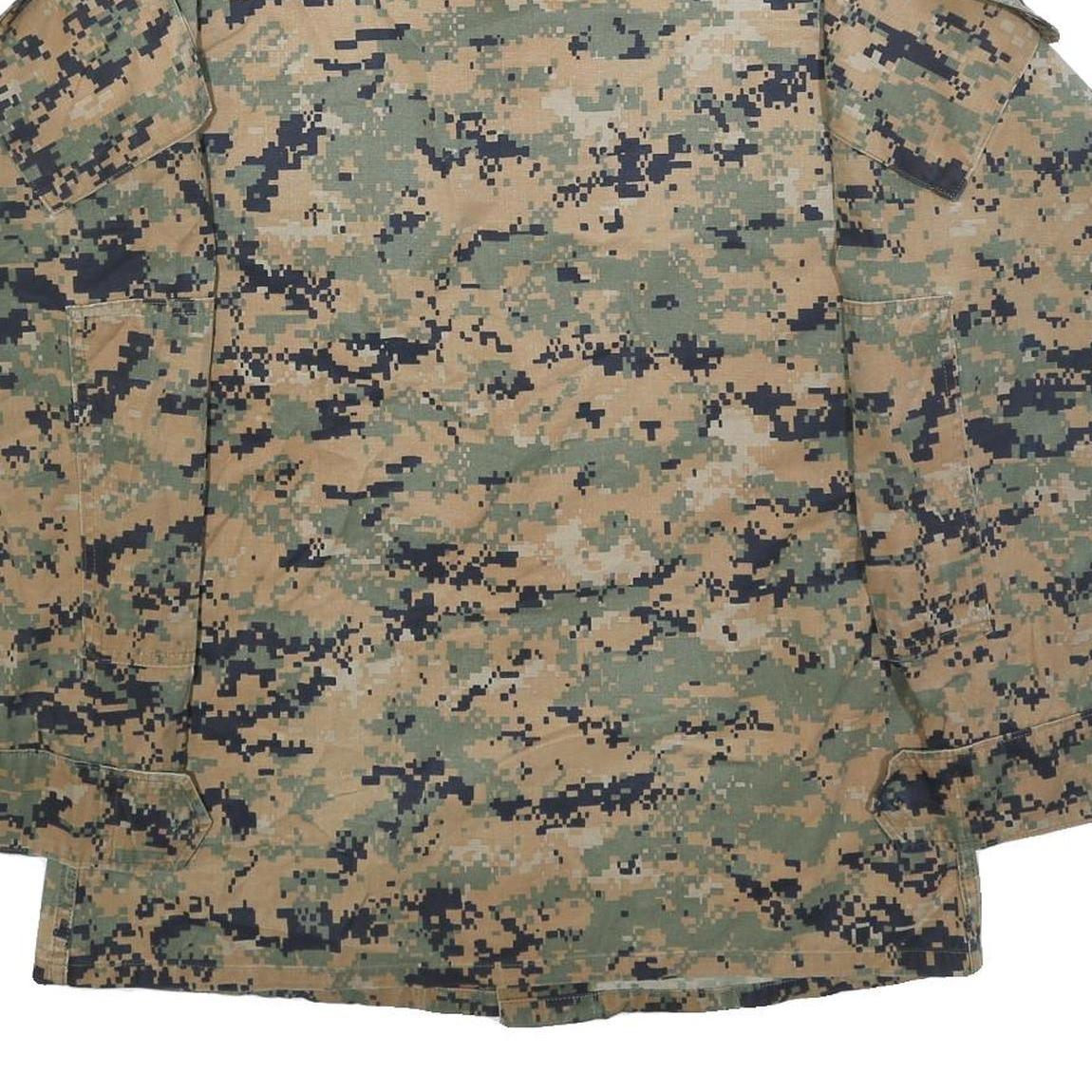 AMERICAN APPAREL Mens Green & Brown Military Jacket S Cotton Blend Button