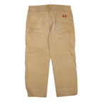 DICKIES Mens Regular Fit Beige Cotton Blend Jeans W38 L28 Workwear Zip Closure