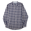 TOMMY HILFIGER Mens Blue & White Check Shirt XL Classic Button-Down Collar