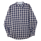 TOMMY HILFIGER Mens Blue & White Check Shirt XL Classic Button-Down Collar