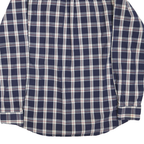 TOMMY HILFIGER Mens Blue & White Check Shirt XL Classic Button-Down Collar