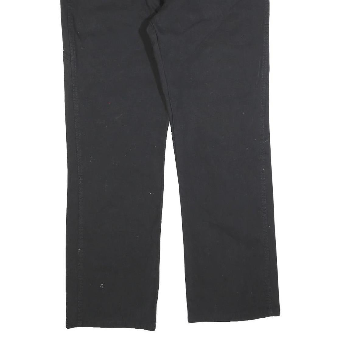 DICKIES Mens Black Cotton Blend Regular Fit Straight Leg Trousers W36 L30