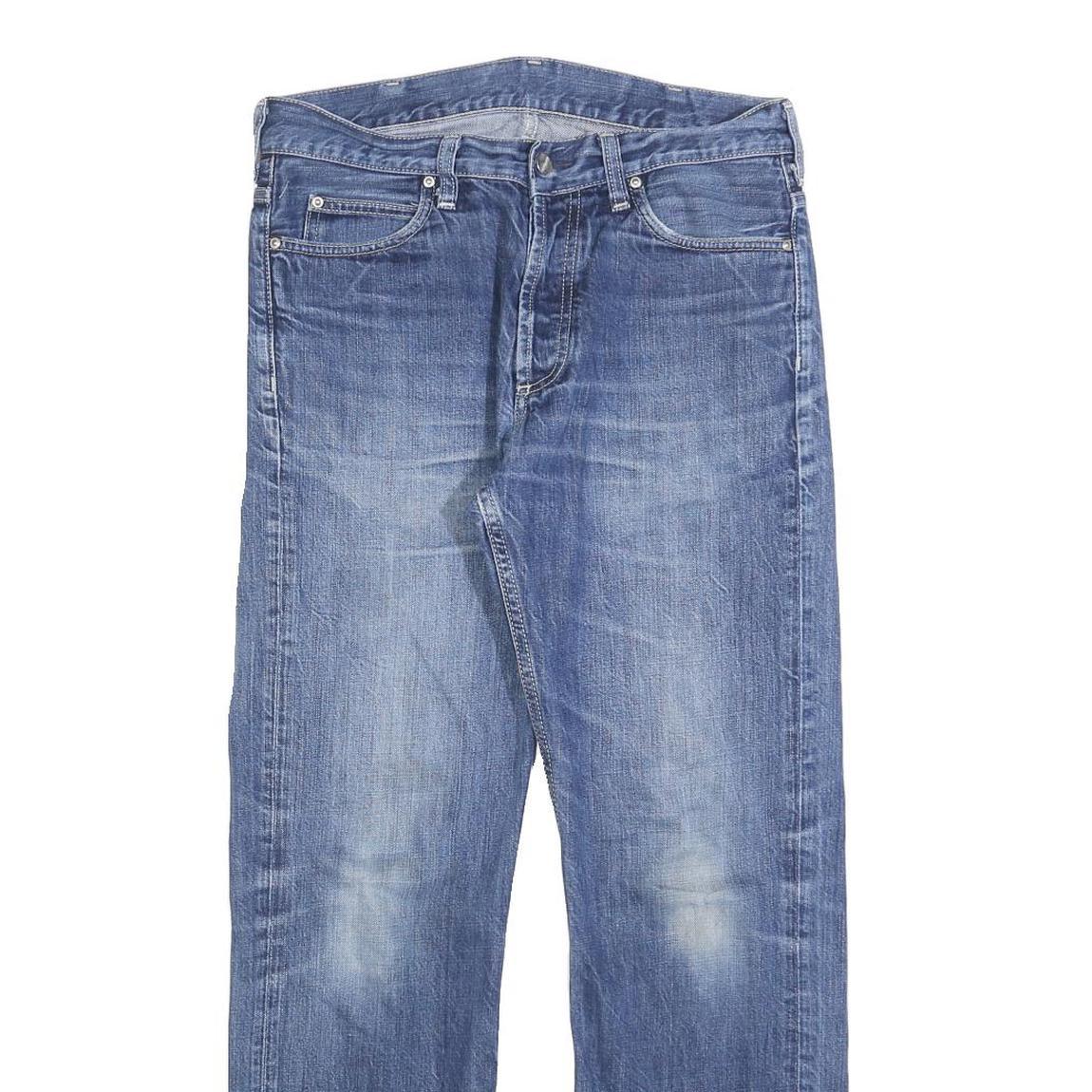 CARHARTT Mens Regular Fit Straight Blue Denim W30 L28 Zip Jeans Classic Cotton