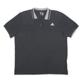 ADIDAS Mens Black & Grey Polo Shirt XL Basic Cotton Blend Short Sleeve Sport