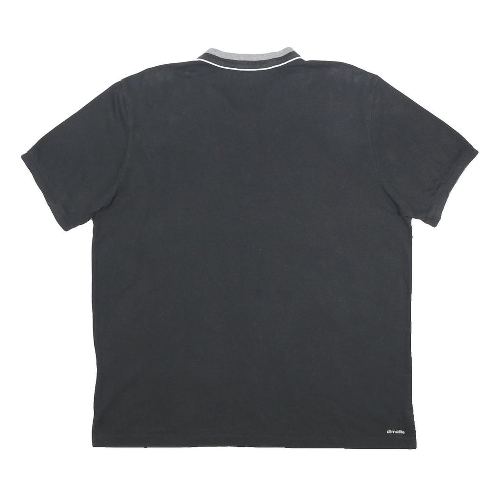 ADIDAS Mens Black & Grey Polo Shirt XL Basic Cotton Blend Short Sleeve Sport