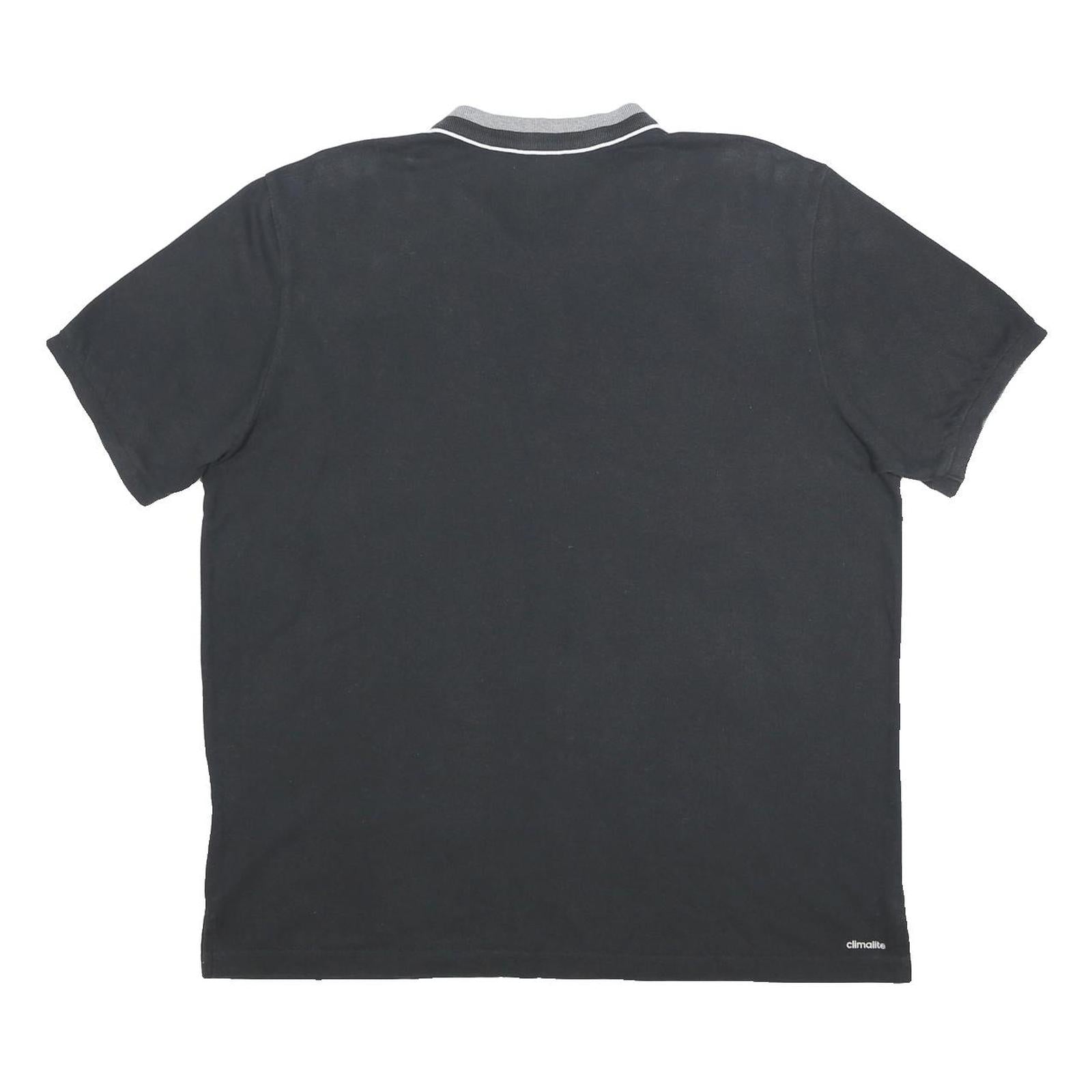 ADIDAS Mens Black & Grey Polo Shirt XL Basic Cotton Blend Short Sleeve Sport