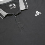 ADIDAS Mens Black & Grey Polo Shirt XL Basic Cotton Blend Short Sleeve Sport