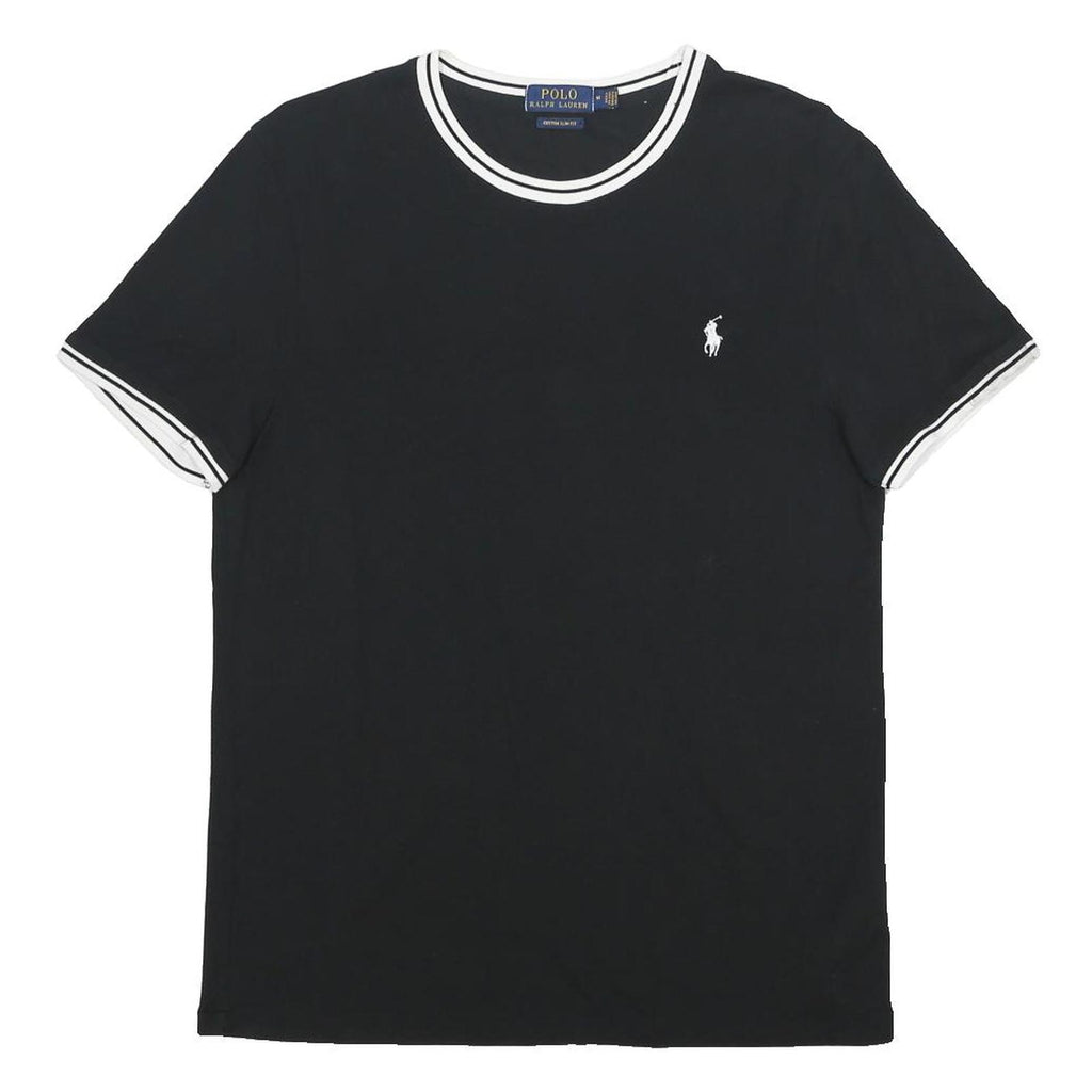 POLO RALPH LAUREN Mens Black & White Classic T-Shirt M Short Sleeve Crew Neck