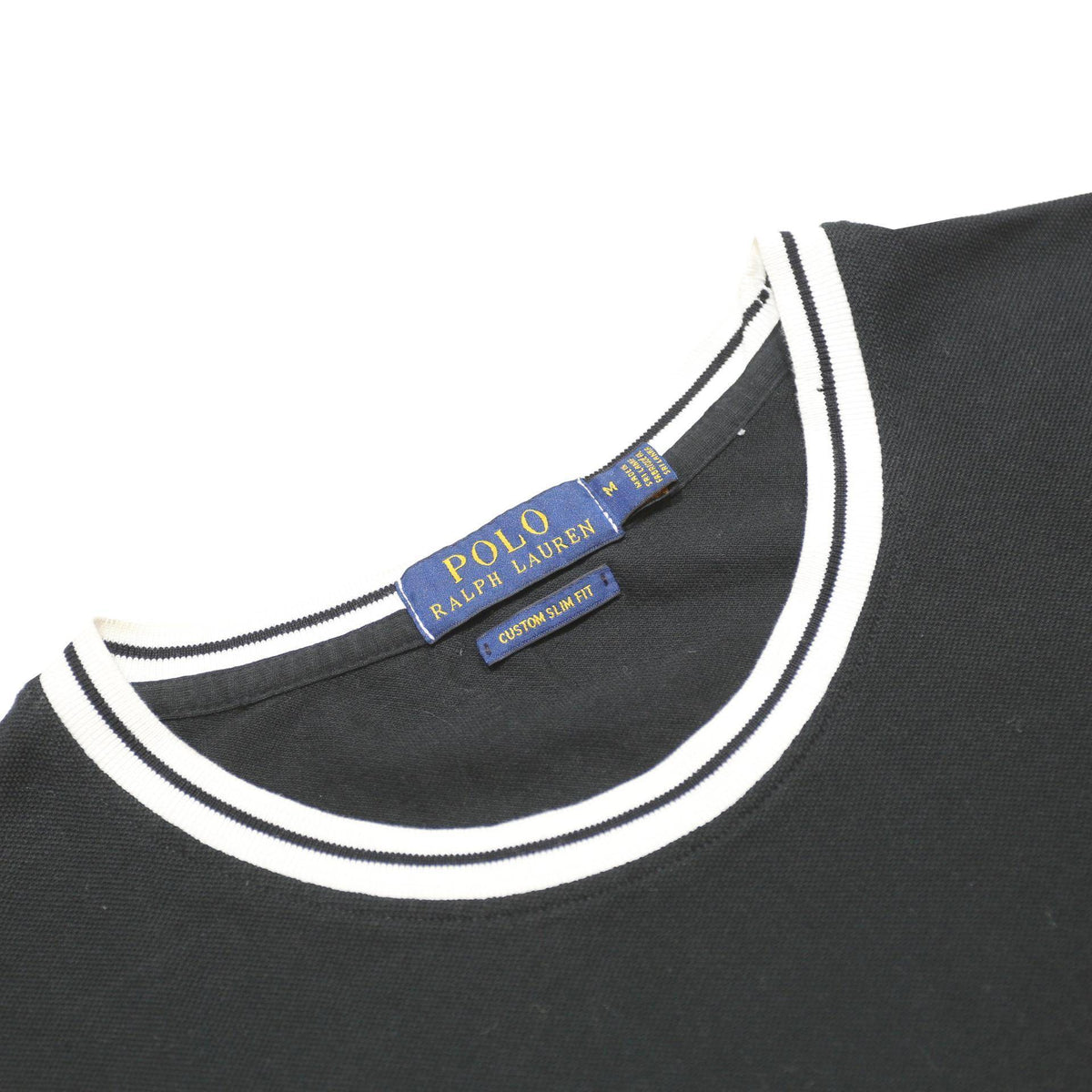 POLO RALPH LAUREN Mens Black & White Classic T-Shirt M Short Sleeve Crew Neck