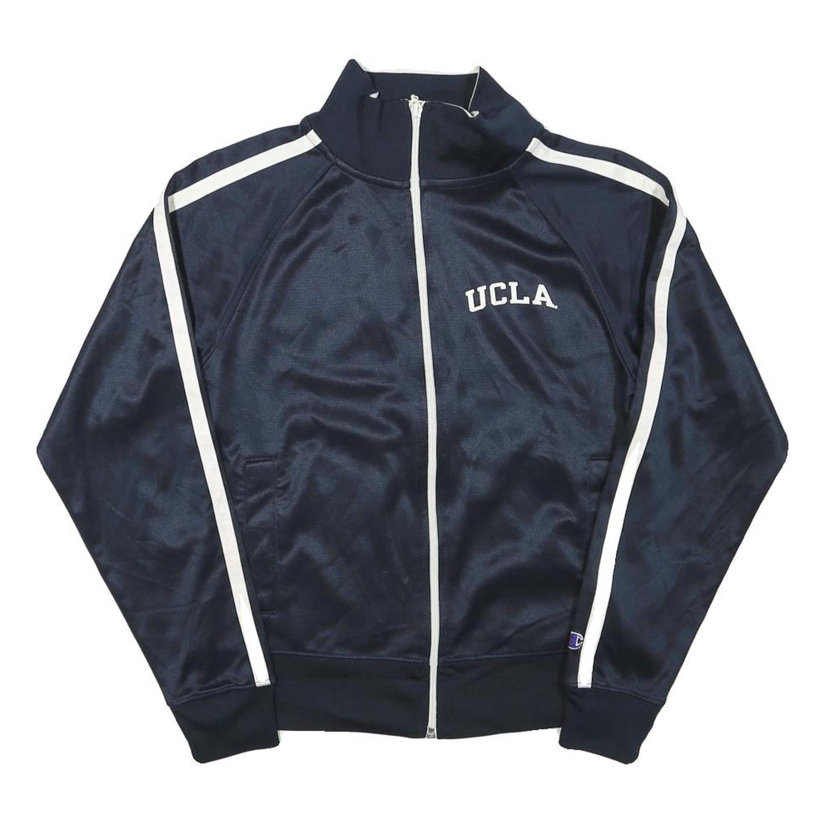 CHAMPION Womens Navy & White UCLA Track Jacket S Polyester Blend Zip