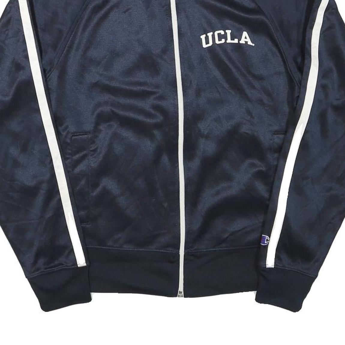 CHAMPION Womens Navy & White UCLA Track Jacket S Polyester Blend Zip