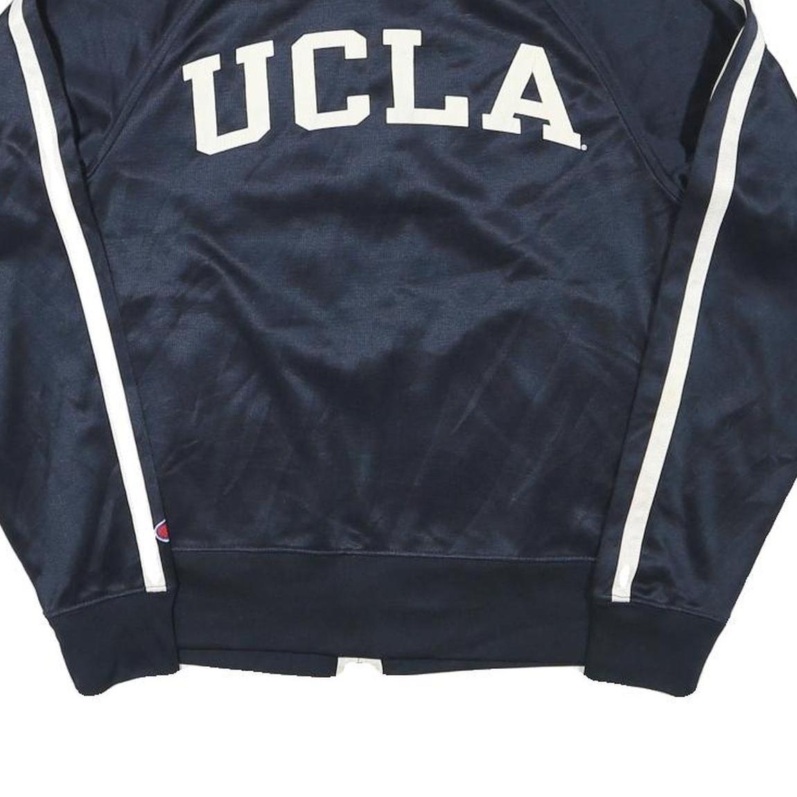 CHAMPION Womens Navy & White UCLA Track Jacket S Polyester Blend Zip