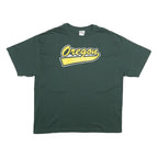 HANES Mens Green Oregon Graphic T-Shirt XL Short Sleeve Crew Neck Casual