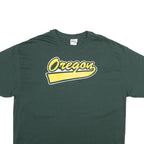 HANES Mens Green Oregon Graphic T-Shirt XL Short Sleeve Crew Neck Casual