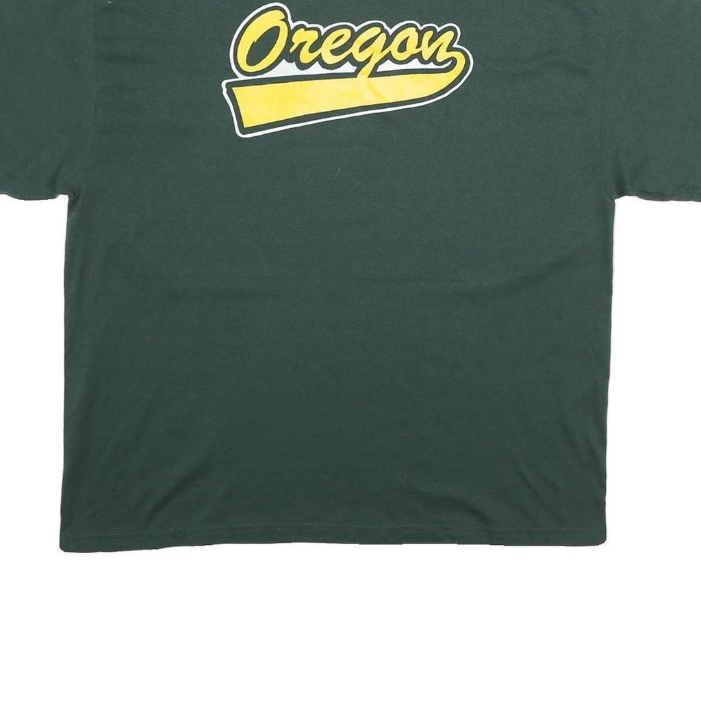 HANES Mens Green Oregon Graphic T-Shirt XL Short Sleeve Crew Neck Casual
