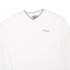 CHAPS RALPH LAUREN Mens T-Shirt Cream Long Sleeve V-Neck XL