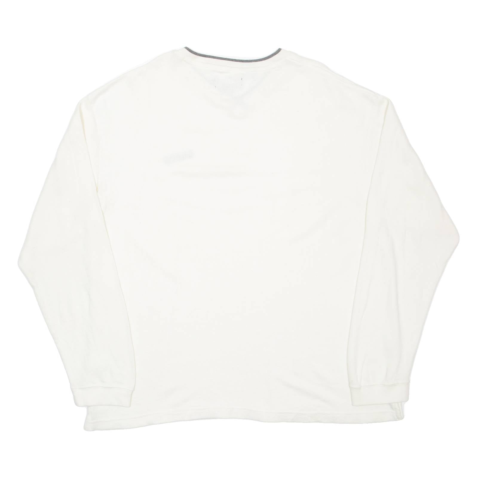 CHAPS RALPH LAUREN Mens T-Shirt Cream Long Sleeve V-Neck XL