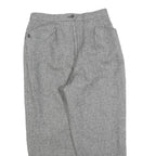 Womens Grey Regular Fit Herringbone Zip Closure Trousers W27 L24 Classic Style