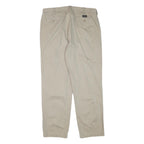 NAUTICA Mens Relaxed Beige Cotton Blend Zip Trousers W36 L32 Casual Classic