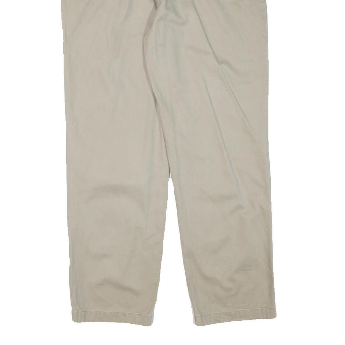 NAUTICA Mens Relaxed Beige Cotton Blend Zip Trousers W36 L32 Casual Classic