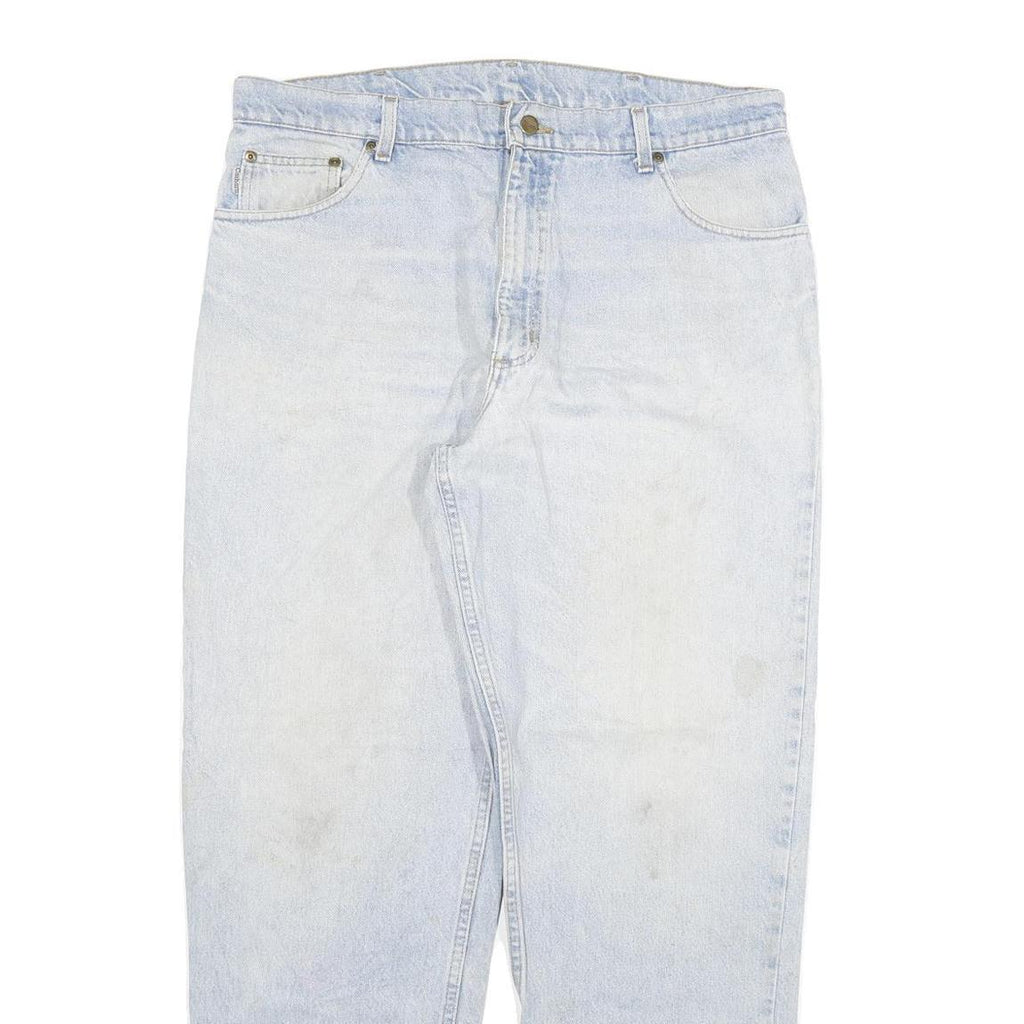CARHARTT Mens Relaxed Jeans Light Blue Denim W36 L31 Zip Cotton Blend Casual