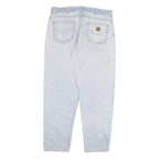 CARHARTT Mens Relaxed Jeans Light Blue Denim W36 L31 Zip Cotton Blend Casual