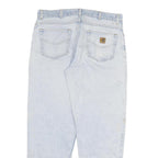 CARHARTT Mens Relaxed Jeans Light Blue Denim W36 L31 Zip Cotton Blend Casual