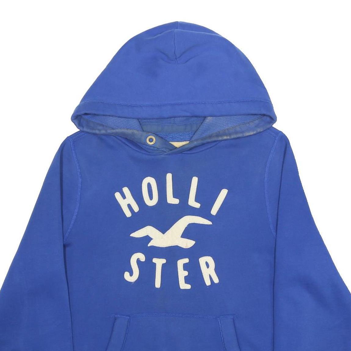 HOLLISTER Womens Blue Pullover Hoodie M Cotton Blend Casual Sweatshirt