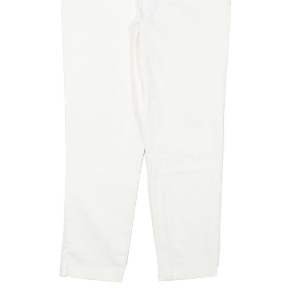 CALVIN KLEIN Womens Cotton Blend White Slim Slim Leg Trousers W30 L24