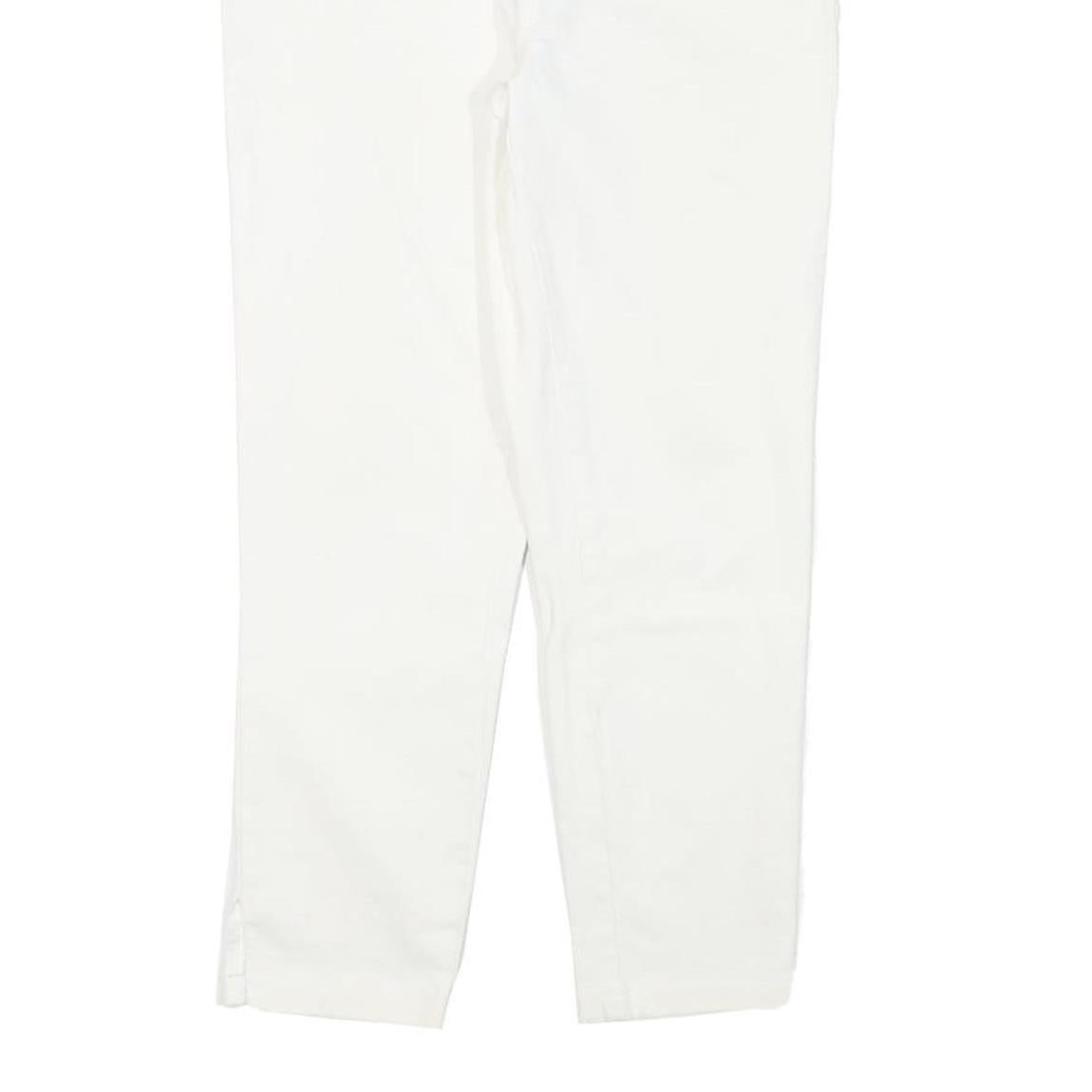 CALVIN KLEIN Womens Cotton Blend White Slim Slim Leg Trousers W30 L24
