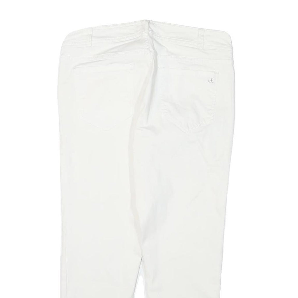 CALVIN KLEIN Womens Cotton Blend White Slim Slim Leg Trousers W30 L24