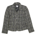 CHRISTOPHER & BANKS Womens Black & White Wool Blend Blazer Jacket M Tweed Button