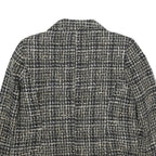 CHRISTOPHER & BANKS Womens Black & White Wool Blend Blazer Jacket M Tweed Button