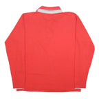 LOTTO Mens Red Long Sleeve Plain 2XL Cotton Polo Shirt Casual Sportswear