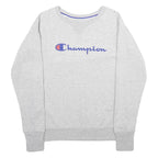 CHAMPION Mens Grey Crew Neck S Cotton Blend Logo Sweatshirt Casual