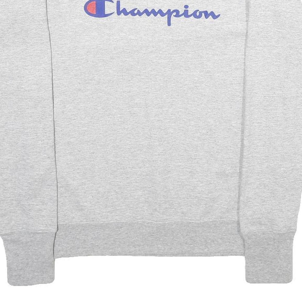CHAMPION Mens Grey Crew Neck S Cotton Blend Logo Sweatshirt Casual