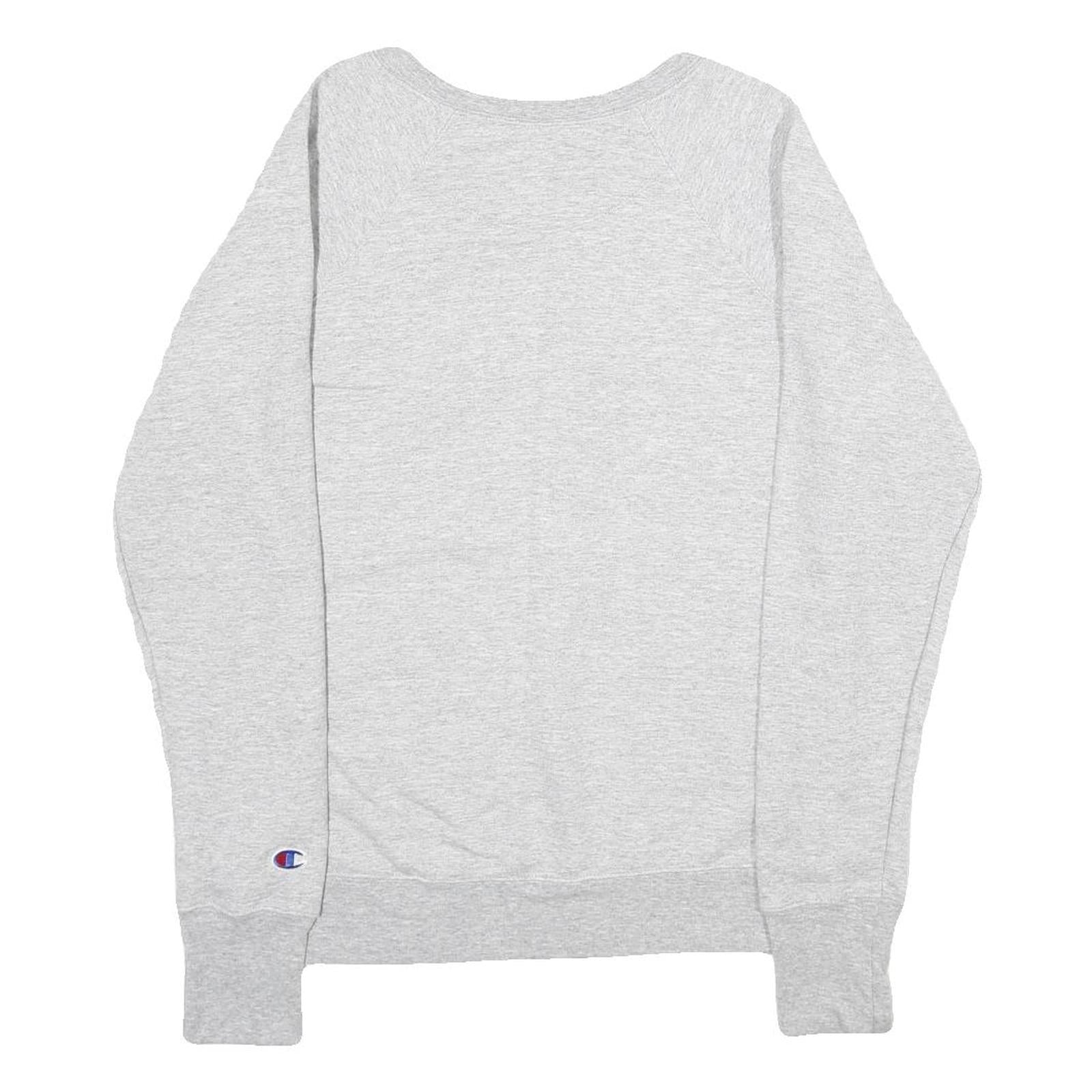 CHAMPION Mens Grey Crew Neck S Cotton Blend Logo Sweatshirt Casual